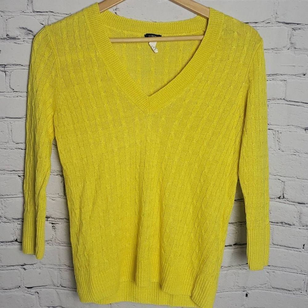 Yellow J. Crew Longsleeve Linen Sweater‎